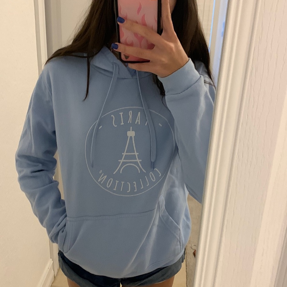 Light blue hoodie, Paris Collection, bought in a small boutique in Paris,